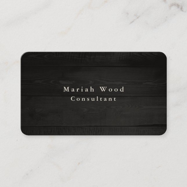 Trendy Wood Professional Grey White Modern Business Card (Front)