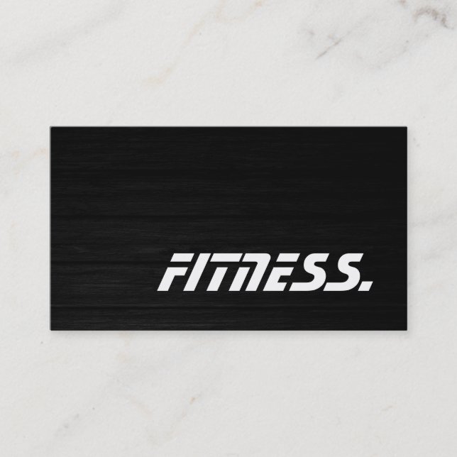 Trendy Wood Trainer Sport Fitness Business Card (Front)