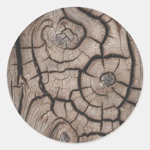 Trendy Wood Wooden Tree Logs Classic Round Sticker