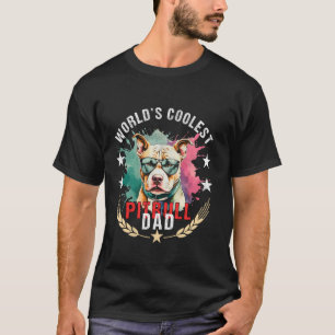 Trendy World's Coolest Dog Dad Papa Men Pitbull T-Shirt