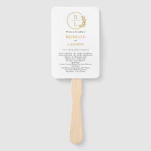 Trendy Wreath EDITABLE COLOR Wedding Program Fan