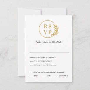 Trendy Wreath EDITABLE COLOR Wedding RSVP Card