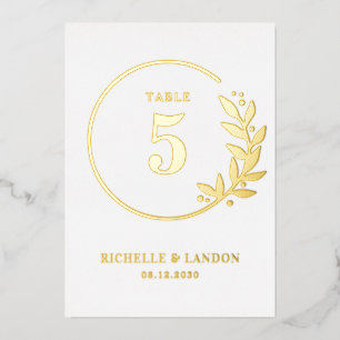 Trendy Wreath FOIL Editable Colour Table Number