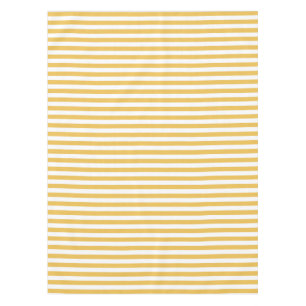 Trendy Yellow and White Wide Horizontal Stripes Tablecloth