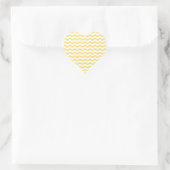 Trendy Yellow Chevron Pattern Heart Sticker (Bag)