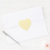 Trendy Yellow Chevron Pattern Heart Sticker (Envelope)