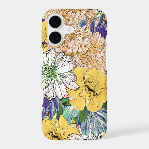 Trendy Yellow & Green Floral Girly Illustration