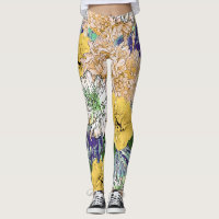 Trendy Yellow & Green Floral Girly Illustration