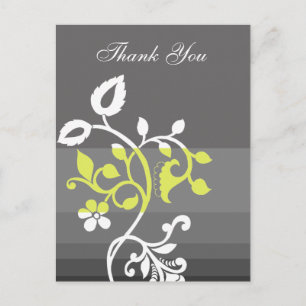 trendy yellow grey ThankYou Cards