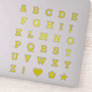 Trendy Yellow Letters | Monogram Alphabet Stickers