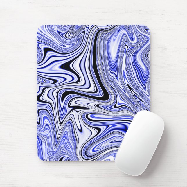 Trendy Yellow Marble Swirl Mouse Mat (With Mouse)
