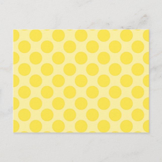 Trendy Yellow Polka Dots Pattern Citrus Fun Gifts Postcard (Front)