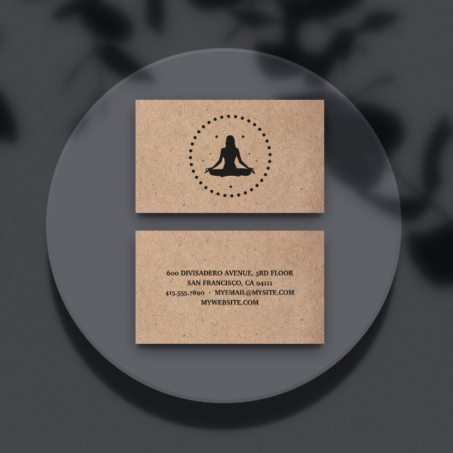 Trendy Yoga Instructor Professional Logo Business Business Card (Creator Uploaded)