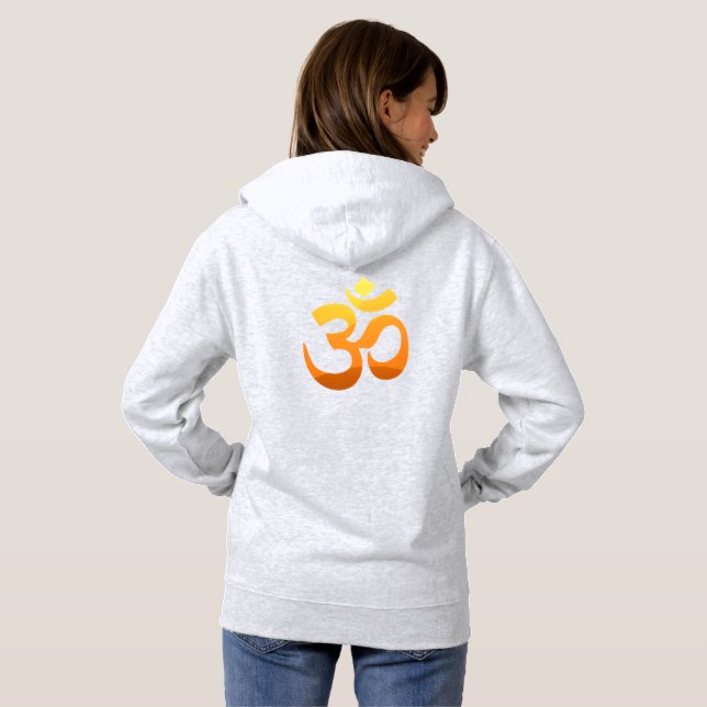 Trendy Yoga Om Mantra Symbol High Quality Womens Hoodie (Back Full)