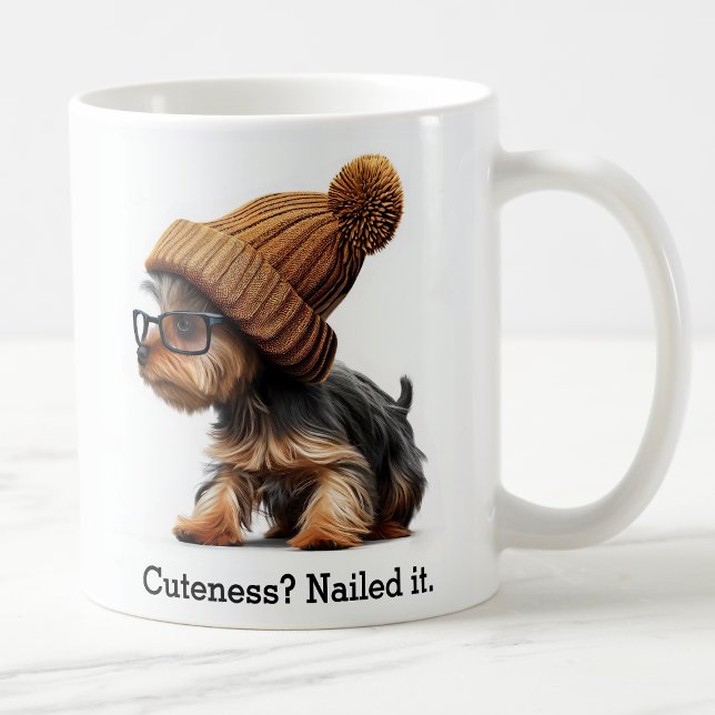 Trendy Yorkie With Cool Hipster Vibes Coffee Mug (Creator Uploaded)