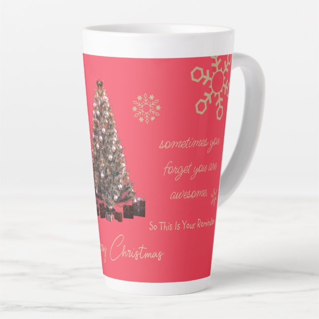 Trendy You Are Awesome Merry Christmas Latte Mug (Right Angle)