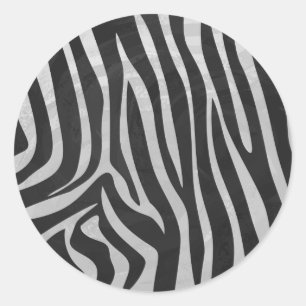 Trendy Zebra Animal Print Pattern created by Imagi Classic Round Sticker