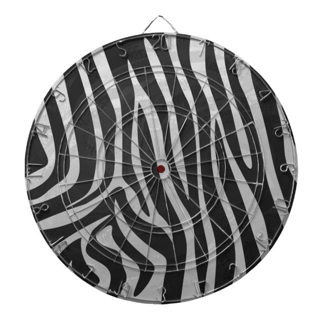 Trendy Zebra Animal Print Pattern created by Imagi Dartboard (Front)