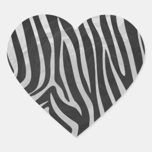 Trendy Zebra Animal Print Pattern created by Imagi Heart Sticker