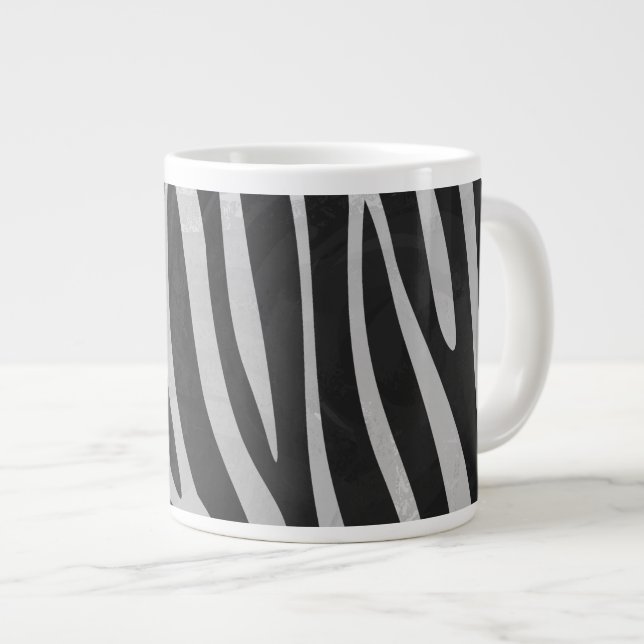 Trendy Zebra Animal Print Pattern created by Imagi Large Coffee Mug (Front Right)