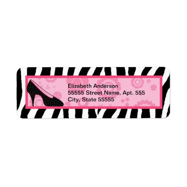 Trendy Zebra Girly Pink Shoes With Name (Front)