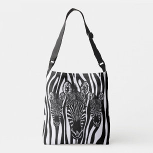 Trendy Zebra Herd on Zebra Print Crossbody Bag