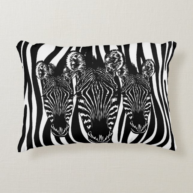 Trendy Zebra  Herd on Zebra Print Decorative Cushion (Front)