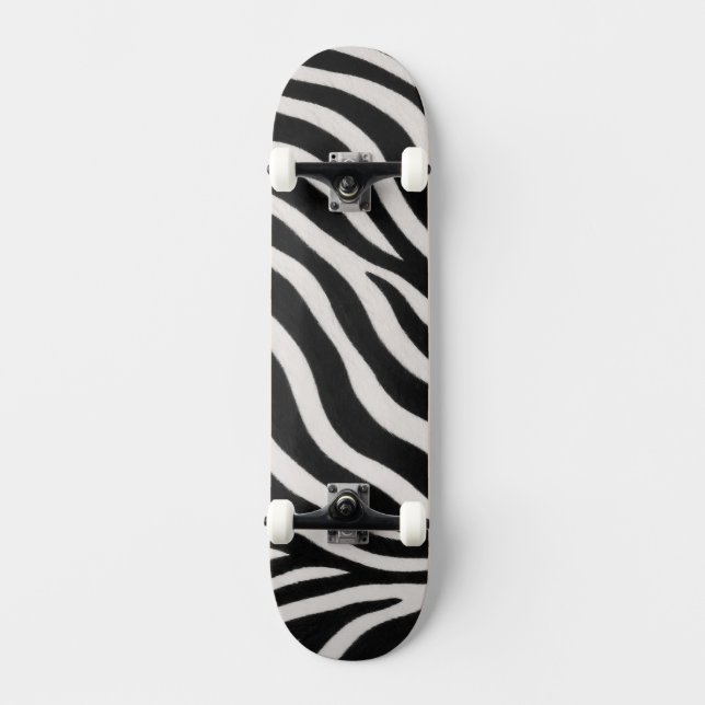Trendy Zebra Pattern Unique Stylish Skateboard (Front)