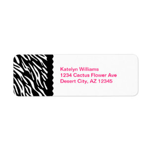 Trendy Zebra Personalised Address Label