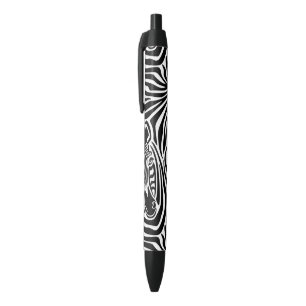 Trendy Zebra Print Black And White Pattern Ink Pen