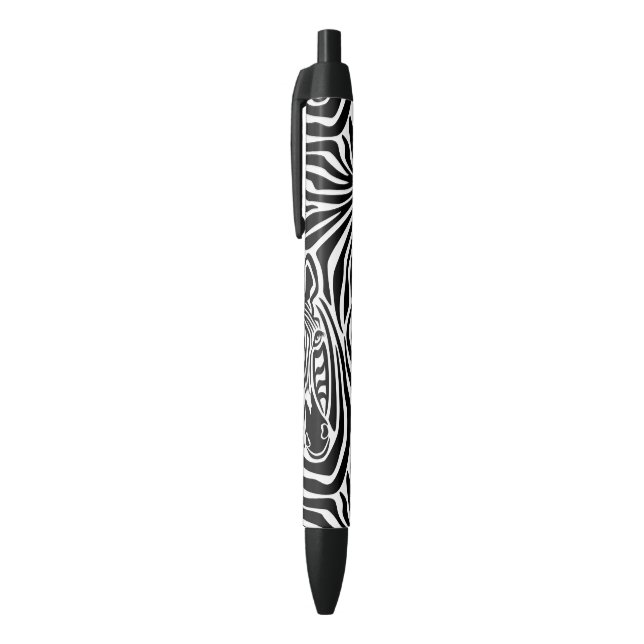 Trendy Zebra Print Black And White Pattern Ink Pen (Top (Vertical))