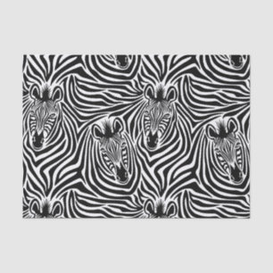 Trendy Zebra Print Black And White Pattern Tissue Paper