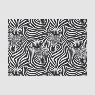 Trendy Zebra Print Black And White Pattern Tissue Paper