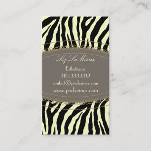 Trendy zebra print business card