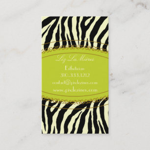 Trendy zebra print business card