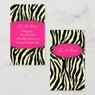 Trendy zebra print business card
