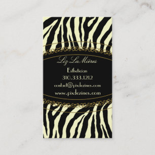 Trendy zebra print business card