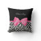 Trendy Zebra Print Chic Hot Pink Bow and Name