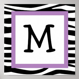 Trendy Zebra Print Nursery Wall Art Name Print