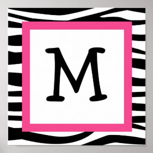 Trendy Zebra Print Nursery Wall Art Name Print