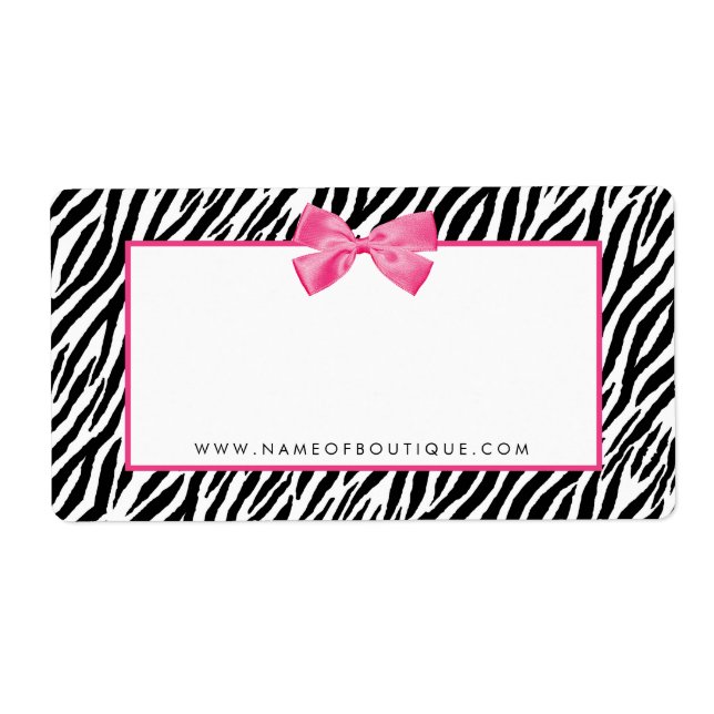 Trendy Zebra Print With Chic Pink Bow Boutique (Front)