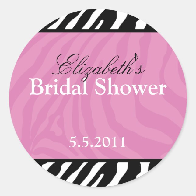 Trendy Zebra Stripe Customisable Favour Stickers (Front)