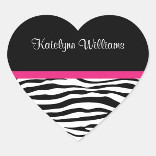 Trendy Zebra Stripe Personalised Sticker