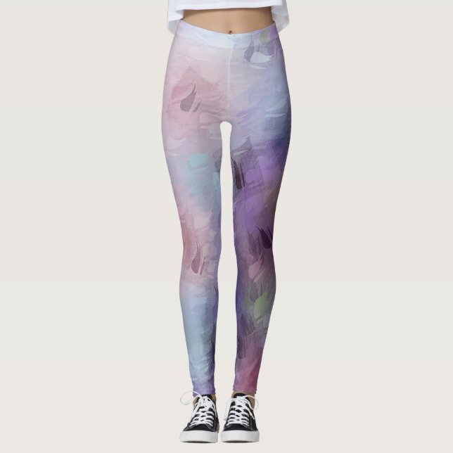 TrendyPink Blue Purple Pastel Colours Template Chi Leggings (Front)