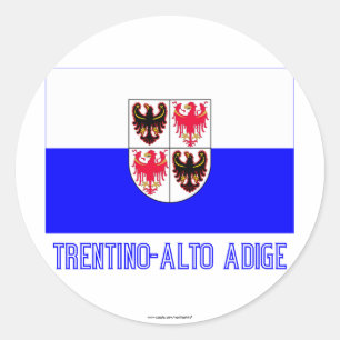 Trentino-Alto Adige flag with name Classic Round Sticker