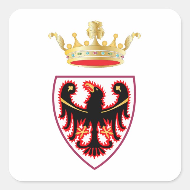 Trentino (Italy) Coat of Arms Square Sticker (Front)