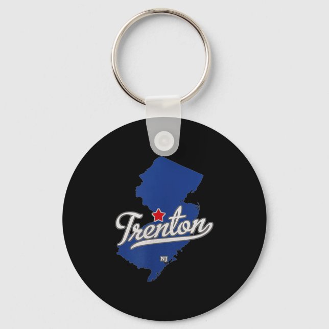 Trenton New Jersey Nj Map  Key Ring (Front)