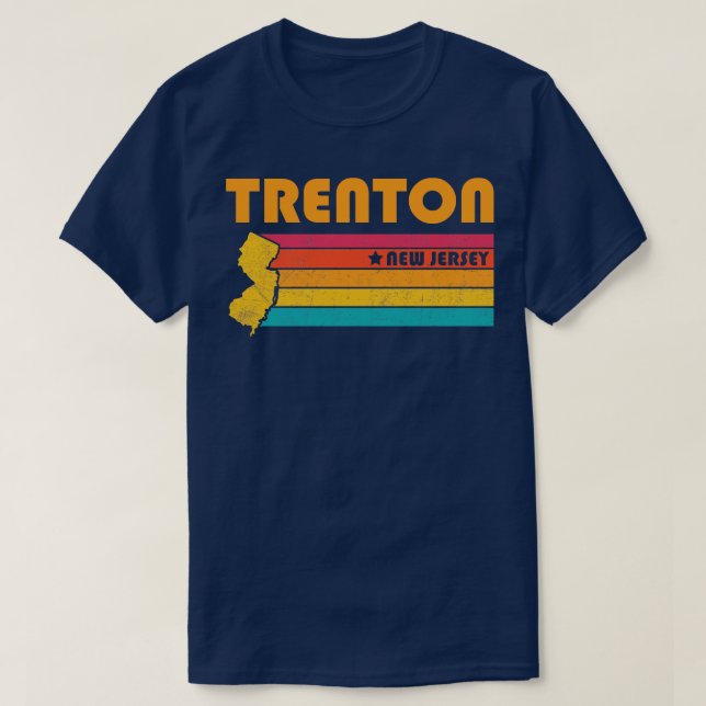 Trenton New Jersey Vintage Distressed Souvenir T-Shirt (Design Front)