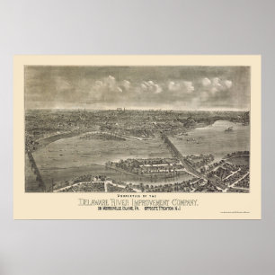 Trenton, NJ Panoramic Map - 1900 Poster