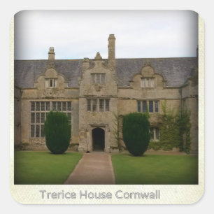 Trerice House Cornwall England Poldark Location Square Sticker